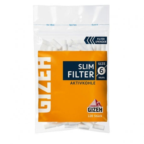 Gizeh Slim Aktivkohle Filter 6mm Aktivkohlefilter Zigarettenfilter