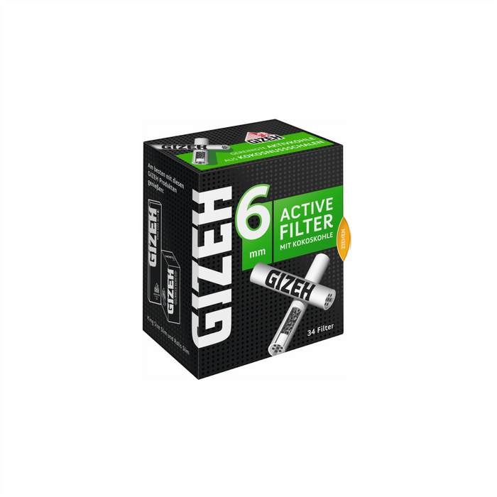GIZEH BLACK® Active Filter 6mm 10 Packungen a 34Filter