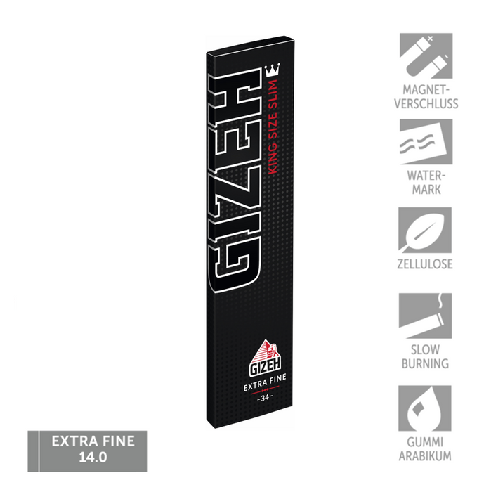 GIZEH BLACK® King Size Slim 50 Heftchen mit je 34 Blatt