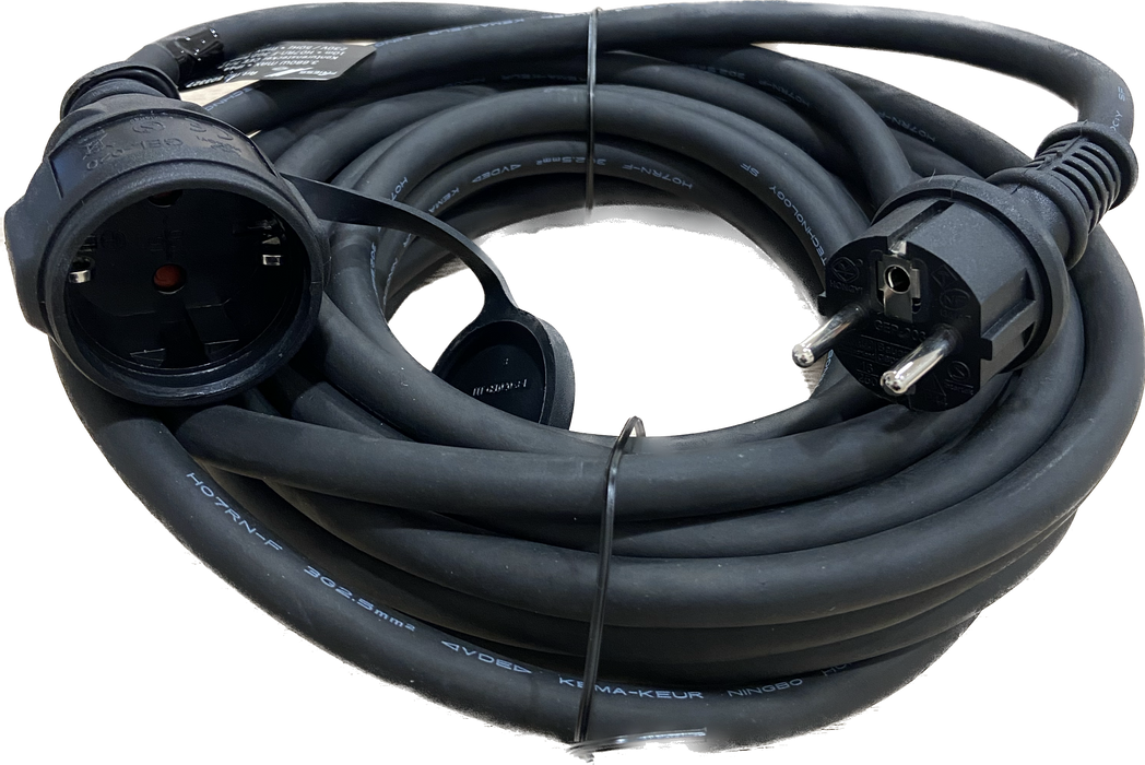 FRIESS Gummi Verlängerungskabel 10 m 3G 2,5MM^2 230V/50Hz MAX 16A - Schwarz
