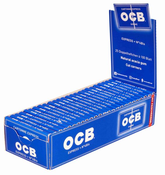OCB Blau Gummizug Papier (25 x 100 Stück)