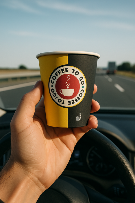 1000 Coffee To Go Becher 4oz - 7oz - 8oz - 12oz  | Einweg Pappbecher mit Deckel-Design | Premium Qualität, Ideal für Heißgetränke, Kaffee, Tee, To-Go