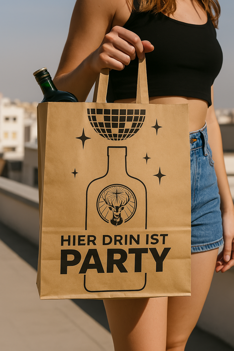 100x Jägermeister Party-Papiertüten, Papiertragetasche, Papiertüte– Stylisch, stabil & ready to party