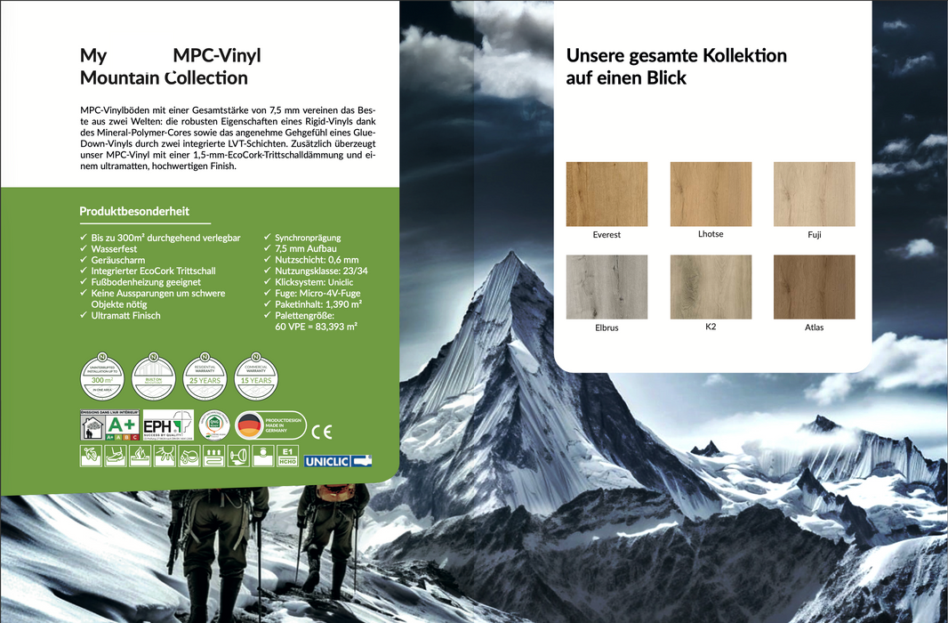 MPC-Vinyl Mountain Collection  6 Dekore Everest, Lhotse, Fuji,Elbrus,K2,Atlas