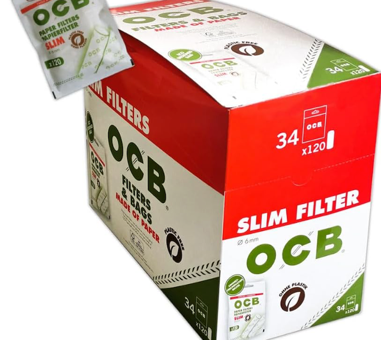 OCB PAPIER FILTER SLIM 6MM - - 34 x 120 Filter je Beutel