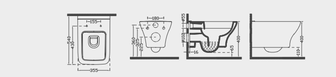 DURAVIT PETRA WANDHÄNGENDE TOILETTE (HOLED)